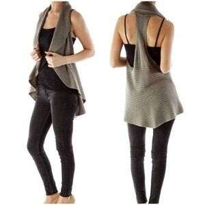 Laurie b Anthropologie Racerback Open Cashmere Blend Sweater Sleeveless Brown XS